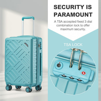 KSS2495 - Supercase 28 Inch Sleek Geometric Pattern Hard Shell ABS+PC Check-In Suitcase with TSA Lock for Effortless Travel - Blue - Luggage eStore
